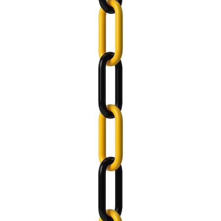 Montour Line Black and Yellow Plastic Chain, 2 In, 50 Ft. Long CH-CH-20-BY-50-BX